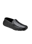 Black Genuine Ostrich Quill Slip On Luis Driver | Belvedere Casual Shoes Collection | Sam's Tailoring Fine Men's Clothing