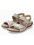 Light Khaki Nubuck Leather Lining Women's Sandal | Women Cork Footbed Sandals | Sam's Tailoring Fine Men's Clothing