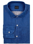 Midnight Blue Linen Men's Sport Shirt | IKE Behar Sport Shirts | Sam's Tailoring Fine Men's Clothing