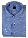 Blue Washed Italian Linen Men's Sport Shirt | IKE Behar Sport Shirts | Sam's Tailoring Fine Men's Clothing