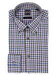 Purple, Green & Blue Multi-Check Men's Sport Shirt | IKE Behar Sport Shirts | Sam's Tailoring Fine Men's Clothing