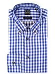Blue Check Button Down Men's Sport Shirt | IKE Behar Sport Shirts | Sam's Tailoring Fine Men's Clothing