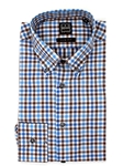 Sky & Chocolate Multi-Check Men Sport Shirt | IKE Behar Sport Shirts | Sam's Tailoring Fine Men's Clothing