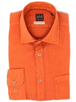 Terracotta Linen Long Sleeves Sport Shirt | IKE Behar Sport Shirts | Sam's Tailoring Fine Men's Clothing
