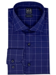 Navy Box Check Long Sleeves Sport Shirt | IKE Behar Sport Shirts | Sam's Tailoring Fine Men's Clothing