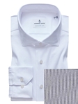 Navy Broken Stripe Modern 4Flex Stretch Knit Shirt  | Emanuel Berg Shirts Collection | Sam's Tailoring Fine Men's Clothing