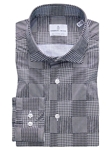 Black & White Houndstooth Checked 4Flex Shirt | Emanuel Berg Shirts Collection | Sam's Tailoring Fine Men's Clothing