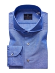 Blue Solid Zephyr Premium Luxury Sport Shirt | Emanuel Berg Shirts Collection | Sam's Tailoring Fine Men's Clothing