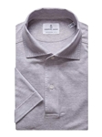 Grey Solid Pic Stitch Stretch Men's Jersey Polo | Emanuel Berg Polos Collection | Sam's Tailoring Fine Men's Clothing