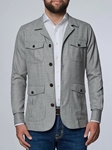 Light Grey Solid Textured Twill Men's Overshirt | Emanuel Berg Shirts Collection | Sam's Tailoring Fine Men's Clothing