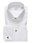 White Solid Formal Men's Dress Shirt | Emanuel Berg Shirts Collection | Sam's Tailoring Fine Men's Clothing