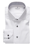 White Solid Textured Twill Causal Dress Shirt | Emanuel Berg Shirts Collection | Sam's Tailoring Fine Men's Clothing