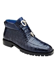 Navy Genuine Caiman Crocodile Gallardo Boot | Belvedere Boots Collection | Sam's Tailoring Fine Men's Clothing