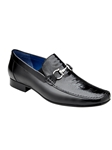 Black Genuine Ostrich Leg Bruno Loafer | Belvedere Dress Shoes Collection | Sam's Tailoring Fine Men's Clothing