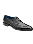 Black Genuine Ostrich Bolero Dress Shoe | Belvedere Dress Shoes Collection | Sam's Tailoring Fine Men's Clothing