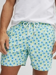 Lime Leaf Print Swim Short | Stone Rose Shorts Collection | Sam's Tailoring Fine Men Clothing