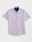 Purple Flower Print Poplin Short Sleeve Shirt | Stone Rose Short Sleeve Shirts | Sams Tailoring Fine Men Clothing
