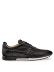 Black Embossed Suede & Calfskin Maxim Dress Sneaker | Mezlan Men's Casual Shoes | Sam's Tailoring Fine Men's Clothing