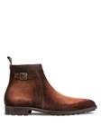 Tan Hand Burnished Suede Side Zip Ankle Boot | Mezlan Men's Boots | Sam's Tailoring Fine Men's Clothing