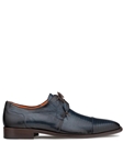 Blue Cap Toe Lizard Tassel Derby Exotic Shoe | Mezlan Men's Lace Up Shoes | Sam's Tailoring Fine Men's Clothing