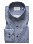 Blue & Navy Dots 4Flex Stretch Knit Men Shirt | Emanuel Berg Shirts | Sam's Tailoring Fine Men Clothing