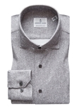 Grey Solid Modern 4Flex Stretch Knit Men's Shirt | Emanuel Berg Shirts | Sam's Tailoring Fine Men Clothing