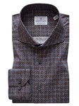 Multicolor Geometric Stretch Poplin Luxury Sport Shirt | Emanuel Berg Shirts | Sam's Tailoring Fine Men Clothing