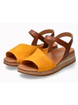Coffee Orange Velvet Leather Women Sandal | Mephisto Women's Sandals | Sam's Tailoring Fine Men's Clothing