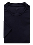 Navy Solid Modern 4Flex Stretch Knit tshirt | Emanuel Berg t-Shirts Collection | Sam's Tailoring Fine Men Clothing