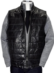 Black Cali Style Premium Leather Vest | Marcello Sport Outerwear Collection | Sam's Tailoring Fine Men's Clothing