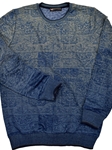 Blue Geometric Cotton Stretch Sweater | Marcello Sport Sweaters Collection | Sam's Tailoring Fine Men's Clothing