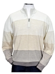 White Tempe Horizontal Hombre Knit Sweater | Marcello Sport Sweaters Collection | Sam's Tailoring Fine Men's Clothing
