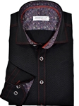 Black Tonal Diamond Long Sleeve Men Shirt | Marcello Sport Shirts Collection | Sam's Tailoring Fine Men's Clothing