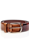 Brown Red Blue Calfskin Men's Belt | Jose Real Belts Collection | Sam's Tailoring Fine Men's Clothing