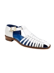 White Genuine American Alligator Mario Sandal | Belvedere Causal Shoes Collection | Sam's Tailoring Fine Men's Clothing