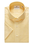 Yellow Two Tone Luxe Stretch Jersey Polo Shirt | Emanuel Berg Shirts | Sam's Tailoring Fine Men Clothing