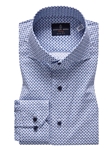 Blue & Navy Floral Stretch Poplin Luxury Sport Shirt | Emanuel Berg Shirts | Sam's Tailoring Fine Men Clothing