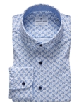 Off White & Navy Geometric Premium Jersey Knit Shirt | Emanuel Berg Shirts | Sam's Tailoring Fine Men Clothing