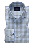 Blue & Green Check Poplin Luxury Sport Shirt | Emanuel Berg Shirts | Sam's Tailoring Fine Men Clothing