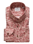 Maroon & Beige Paisely Textured Crinkle Hybrid Shirt | Emanuel Berg Shirts | Sam's Tailoring Fine Men Clothing