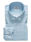 White & Blue Check Modern 4Flex Stretch Knit Shirt | Emanuel Berg Shirts | Sam's Tailoring Fine Men Clothing