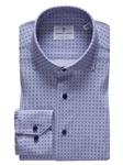 Navy, Purple & Grey Flowers Modern 4Flex Knit Shirt | Emanuel Berg Shirts Collection | Sam's Tailoring Fine Men Clothing