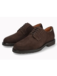 Dark Brown Velvet Leather Goodyear Welt Men's Shoe | Mephisto Goodyear Welt / Norwegian Shoes | Sams Tailoring Fine Men's Clothing