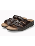 Dark Brown Se Pu Sole Buckle Fastener Men's Sandal | Mephisto Men's Sandals | Sams Tailoring Fine Men Clothing