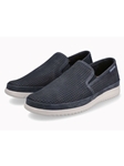 Navy Leather Lining Nubuk Leather Slip On Shoe | Mephisto Men's Shoes Collection  | Sam's Tailoring Fine Men Clothing