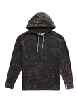 Black 2-Ply Terry Leece Acid-Washed Pullover Hoodie | Stone Rose Sweaters Collection | Sams Tailoring Fine Men Clothing