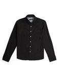 Black Solid Tencel Cotton Long Sleeve Men Shirt | Stone Rose Shirts Collection | Sams Tailoring Fine Men Clothing