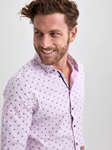 Lavender Turtle Natural Poplin Long Sleeve Shirt | Stone Rose Shirts Collection | Sams Tailoring Fine Men Clothing