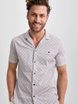 Grey Drytouch Retro Short Sleeve Print Jersey Shirt | Stone Rose Short Sleeve Shirts Collection | Sams Tailoring Fine Men Clothing