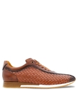 Cognac Artistic Woven Calfskin Bicycle Toe Sneaker | Mezlan Casual Shoes | Sam's Tailoring Fine Men's Clothing